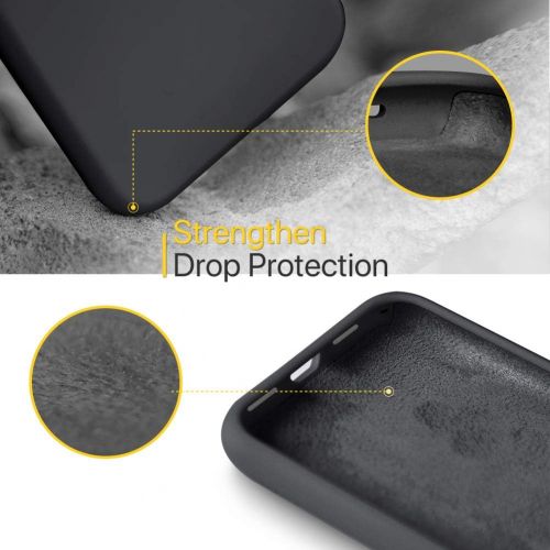  [아마존베스트]Miracase Liquid Silicone Case Compatible with iPhone 11 6.1 inch(2019), Gel Rubber Full Body Protection Cover Case Drop Protection Case (Black)