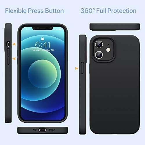  [아마존베스트]Miracase Compatible with iPhone 12 Case,Designed for iPhone 12 Pro Case 6.1 inch(2020),Liquid Silicone Gel Rubber Full Body Protection Shockproof Drop Protection Case(Black)