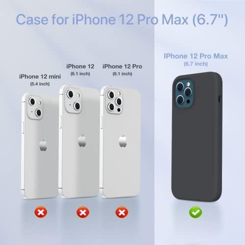  [아마존베스트]Miracase Compatible with iPhone 12 Pro Max Case 6.7 inch(2020 Release),Liquid Silicone Case Gel Rubber Full Body Protection Shockproof Drop Protection Case(Black)