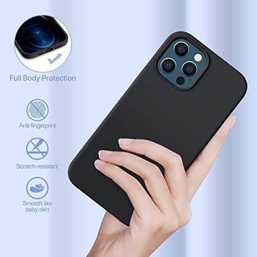  [아마존베스트]Miracase Compatible with iPhone 12 Pro Max Case 6.7 inch(2020 Release),Liquid Silicone Case Gel Rubber Full Body Protection Shockproof Drop Protection Case(Black)