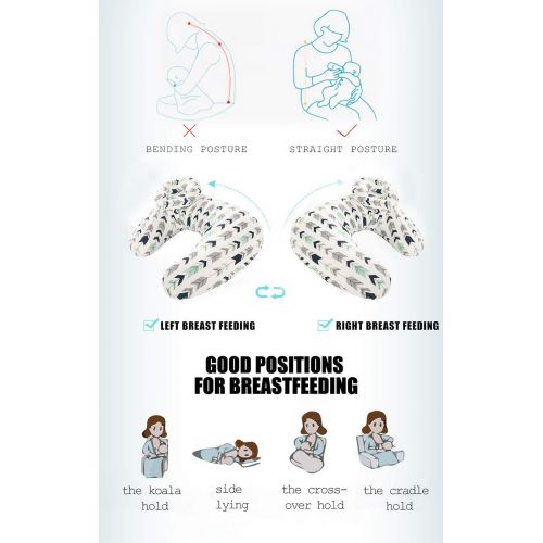  [아마존베스트]Miracle Baby Baby Breastfeeding Nursing Pillow and Positioner,Machine Washable,U Shape Nursing and Infant Support Pillow Bonus Head Positioner(Arrow)