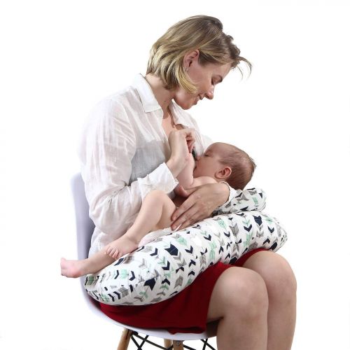  [아마존베스트]Miracle Baby Baby Breastfeeding Nursing Pillow and Positioner,Machine Washable,U Shape Nursing and Infant Support Pillow Bonus Head Positioner(Arrow)