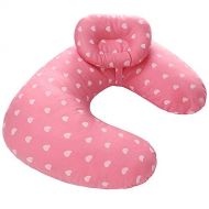 [아마존베스트]Miracle Baby Baby Breastfeeding Nursing Pillow and Positioner,Machine Washable U Shape Nursing and Infant Support Pillow Bonus Head Positioner(Love)