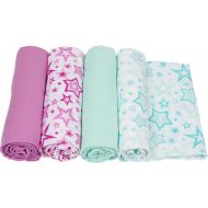 Miracle Blanket MiracleWare Muslin Swaddle Blanket, Radiant Orchid Stars Collection, 4 Pack