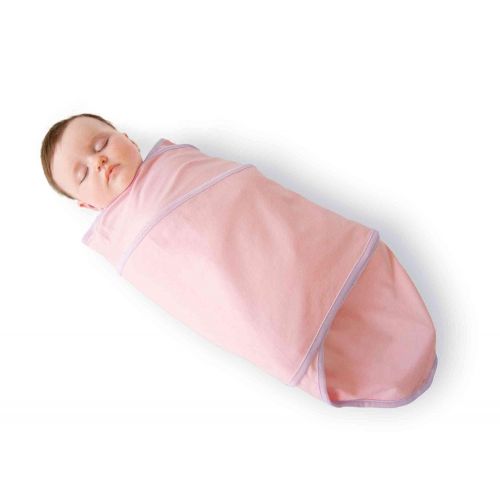  Miracle Blanket Swaddle for Baby Girls, Purple with Mint Trim