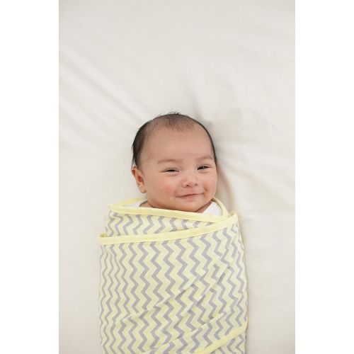  Miracle Blanket Swaddle Unisex Baby, Yellow Chevron
