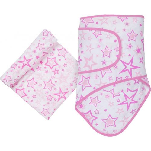  Miracle Blanket & Matching Muslin Swaddle Set (Pink Stars)