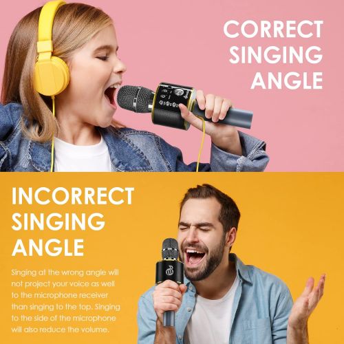  [아마존베스트]Miracle,m Wireless Bluetooth Karaoke Microphone, Cool Options, Portable Handheld Mic & Speaker for Christmas, Birthdays, Home Parties, Android/iPhone/PC, car Accessories, MIRACLE-M MIC from