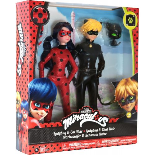  Miraculous 10.5-Inch Fashion Doll 2-Pack, Ladybug and Cat Noir