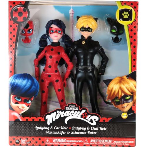  Miraculous 10.5-Inch Fashion Doll 2-Pack, Ladybug and Cat Noir