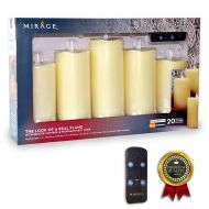 Mirage 43211-182 5 LED Wax 5 Piece Candles W/Remote, White