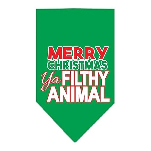  Mirage Pet Products 66-161 Smeg Ya Filthy Animal Screen Emerald Green Print Bandana, Small