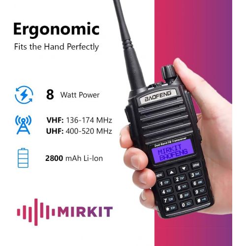  [아마존베스트]Mirkit Radio UV-82 MK5 8W MP Max Power 2019 2800 mAh Li-Ion Battery Pack, Baofengradio corp