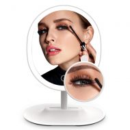 MiroPure Lighted Makeup Mirror, Oval-Shaped Vanity Mirror with 5x Magnifying Spot Travel Mirror...