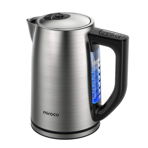  Miroco Electric Kettle Temperature Control Stainless Steel 1.7Liter Tea Kettle, BPA-Free Hot Water Boiler Cordless with LED Indicator, Auto Shut-Off, Boil-Dry Protection, Keep Warm