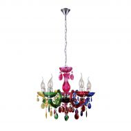 Mirrea mirrea Mini Modern Gypsy Chandelier, 5 Lights, Crystal-like Acrylic MultiColor