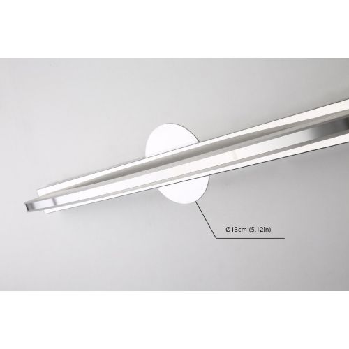  Mirrea mirrea 15W Modern LED Vanity Light, Stainless Steel and Acrylic, Warm White