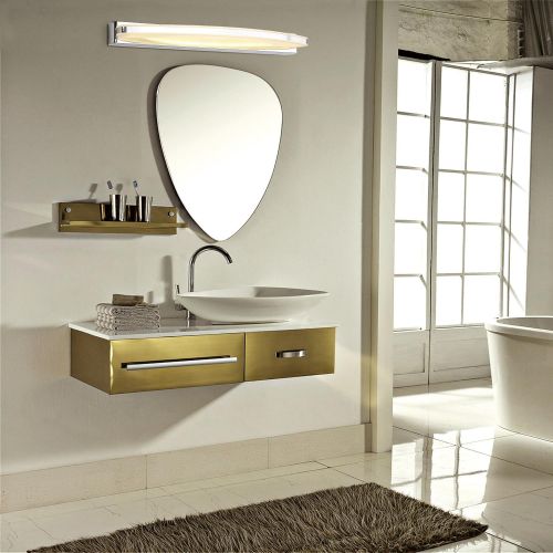  Mirrea mirrea 15W Modern LED Vanity Light, Stainless Steel and Acrylic, Warm White