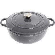 [아마존베스트]Mirro MIR-19059 4.8 Quart Cast Iron White Enamel Coated Interior Dutch Oven, Grey, Ready to Use