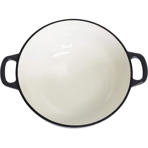  [아마존베스트]Mirro MIR-19059 4.8 Quart Cast Iron White Enamel Coated Interior Dutch Oven, Grey, Ready to Use