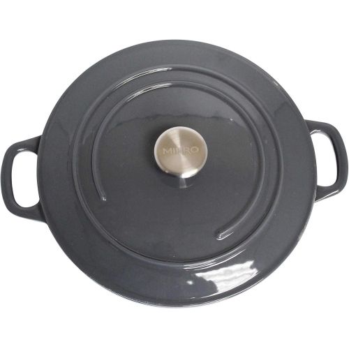  [아마존베스트]Mirro MIR-19059 4.8 Quart Cast Iron White Enamel Coated Interior Dutch Oven, Grey, Ready to Use