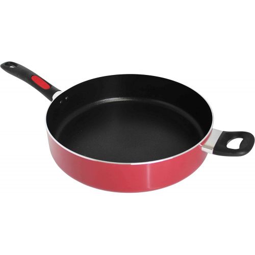  [아마존베스트]Mirro A79682 Get A Grip Aluminum Nonstick Jumbo Cooker Deep Fry Pan with Glass Lid Cover Cookware, 12-Inch