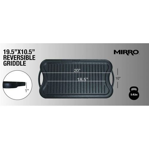 [아마존베스트]Mirro Pre-Seasoned Cast Iron Reversible Grill/Griddle, 20 x 10.5, Black