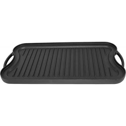  [아마존베스트]Mirro Pre-Seasoned Cast Iron Reversible Grill/Griddle, 20 x 10.5, Black