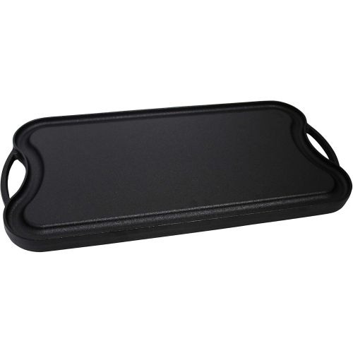  [아마존베스트]Mirro Pre-Seasoned Cast Iron Reversible Grill/Griddle, 20 x 10.5, Black