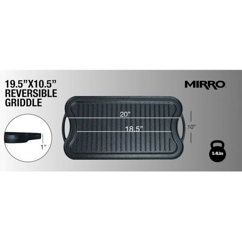  [아마존베스트]Mirro Pre-Seasoned Cast Iron Reversible Grill/Griddle, 20 x 10.5, Black