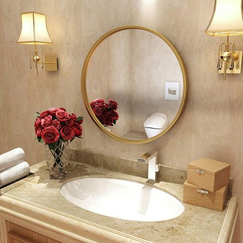  Mirror Bathroom, Wrought Iron Wall, Vanity, Simple Round, Waterproof and Easy to Clean