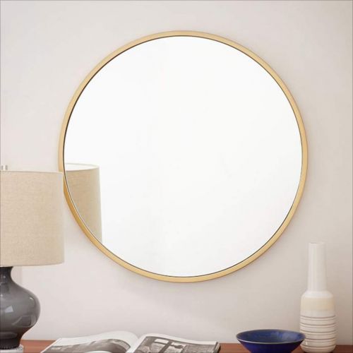  Mirror Bathroom, Wall-Mounted Round Vanity with Metal Frame, Nordic Minimalist Style, Clear Image