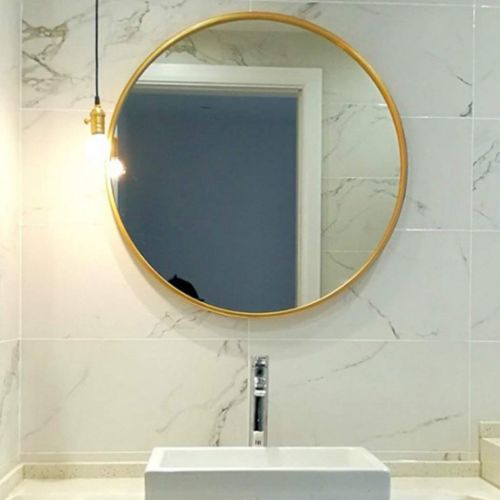  Mirror - Bathroom, Wall-Mounted Round Vanity, Wall Wrought Iron Fitting (Color