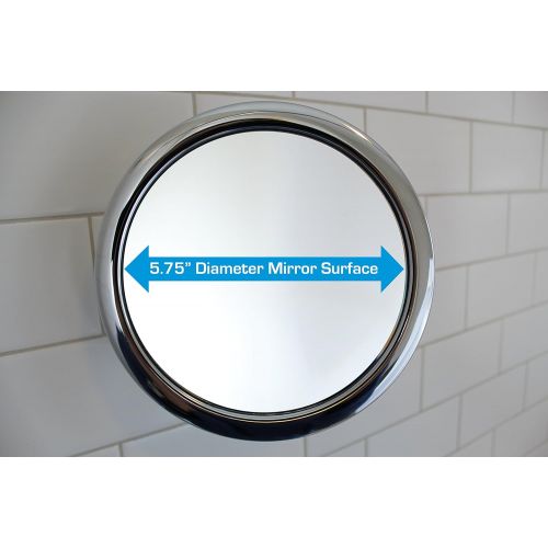  Fog Free Shower Mirror by Mirror On A Rope With Locking Suction Mount and Ball Joint Swivel (1X)