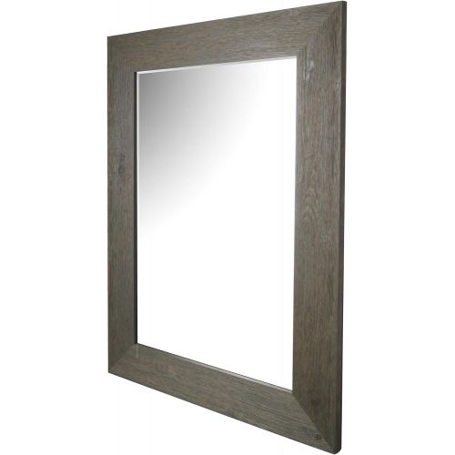  Mirrorize ArtMaison Beveled Hanging Wall Decorative Mirror with Hand Stained Gray Frame, 34-Inch by 46-Inch