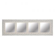 Mirrorize.ca Hanging Wall Decorative Mirror with Quadruple Opening Frame, White Bark, 60-Inch by 18-Inch - Set of 4