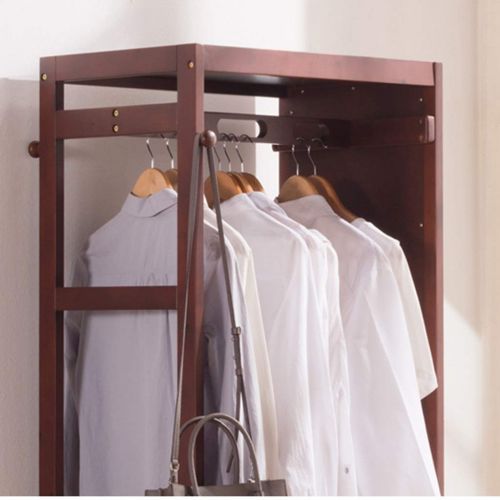  Mirrors Floor Wood Full-Length Landing Mobile Storage Fitting Home Bedroom Coat Rack (Color : Brown, Size : 6044.5170cm)