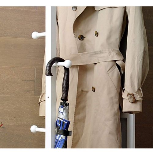  Mirrors Floor Dressing Coat Rack Wooden Fitting Full-Length Moving Floor Without Border 360 ° Rotation (Color : White, Size : 168.54530cm)