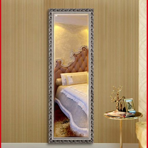  Mirrors Makeup Black Carved Wooden Waterproof Frame Dressing European-Style Floor Full Body Clothing Store Fitting (Color : Black, Size : 50150cm)