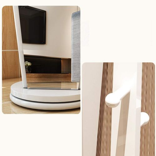  Mirrors Floor Full-Length Floor Coat Rack Bedroom Full Body Long Home Fitting Large 360 ° Rotation (Color : White, Size : 3435168.5cm)