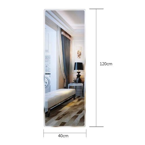  Mirrors Frameless Wall Hanging Wall Bedroom Paste Wall Dormitory Full Body Home Living Room Self-Adhesive (Color : Silver, Size : 12040cm)