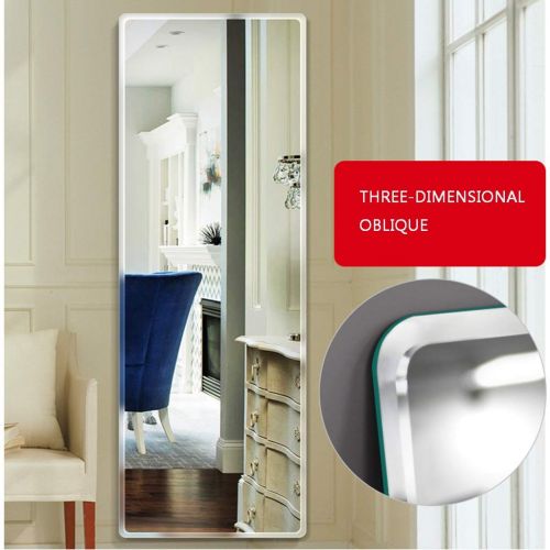  Mirrors Frameless Wall Hanging Wall Bedroom Paste Wall Dormitory Full Body Home Living Room Self-Adhesive (Color : Silver, Size : 12040cm)