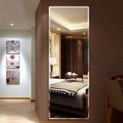  Mirrors Frameless Wall Hanging Wall Bedroom Paste Wall Dormitory Full Body Home Living Room Self-Adhesive (Color : Silver, Size : 12040cm)