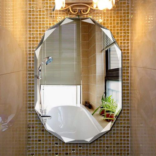  Mirrors Wall Frameless Bathroom Diamond Side Design Bathroom Bathroom Bathroom (Color : Silver, Size : 6080cm)