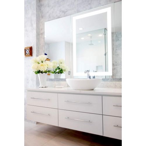  Mirrors & Marble LED Front-Lighted Bathroom Vanity Mirror: 24 Wide x 48 Tall - Commercial Grade - Rectangular - Wall-Mounted