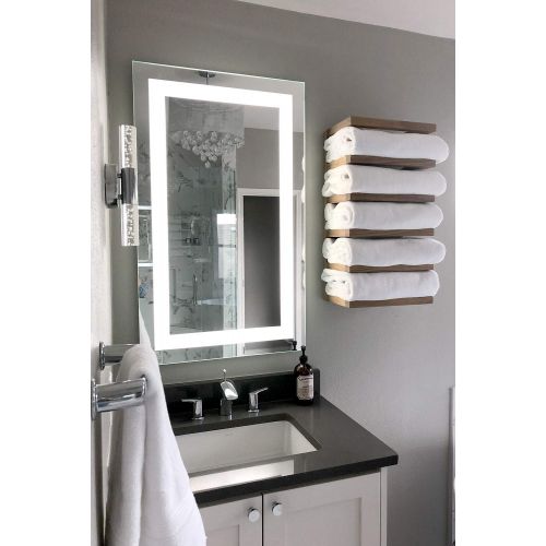  Mirrors & Marble LED Front-Lighted Bathroom Vanity Mirror: 24 Wide x 48 Tall - Commercial Grade - Rectangular - Wall-Mounted