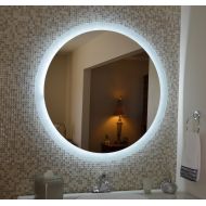 Mirrors and Marble LED Side-Lighted Bathroom Vanity Mirror: 40 Wide x 40 Tall - Commercial Grade - Round - Wall-Mounted