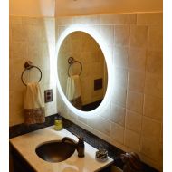 Mirrors and Marble LED Side-Lighted Bathroom Vanity Mirror: 28 Wide x 28 Tall - Commercial Grade - Round - Wall-Mounted