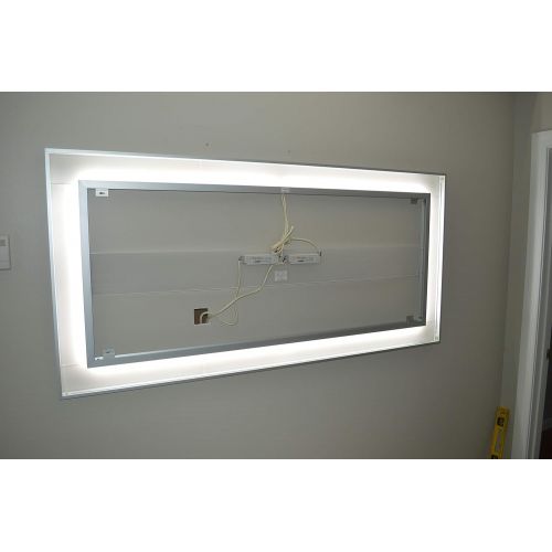  Mirrors and Marble LED Front-Lighted Bathroom Vanity Mirror: 60 Wide x 36 Tall - Commercial Grade - Rectangular - Wall-Mounted
