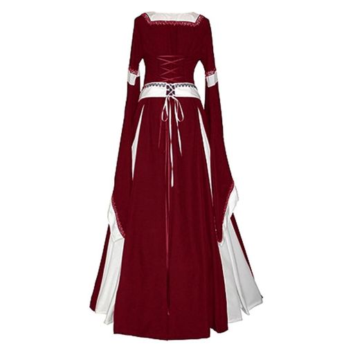  Misassy Womens Medieval Dress Renaissance Costumes Irish Over Long Dress Cosplay Retro Gown